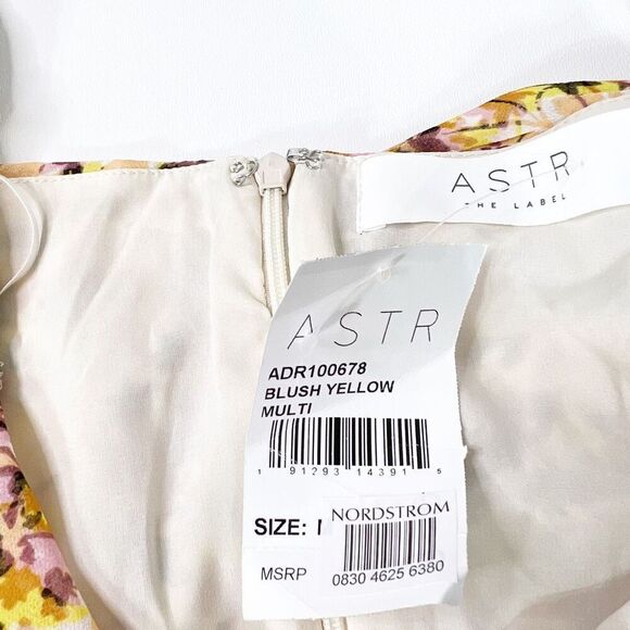 ASTR Dress Womens mediumy2k 90s babydoll Floral Ruched Chiffon Mini NEW - Picture 11 of 15